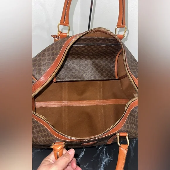 Celine | Brown Macadam Triomphe Canvas Travel Overnight Duffle Bag AUTHENTIC - Picture 16 of 16